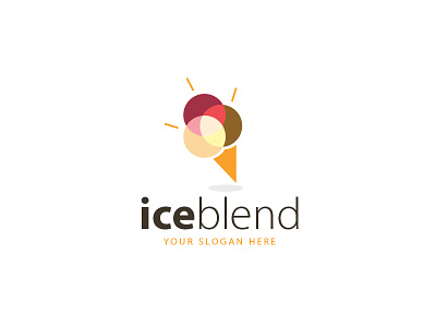 ( iceblend ) blend colored concept design forsale icecream logo mariusfechete modern slogan