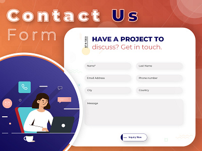 Contact Us Form contact form form design illustration inquiry latest design latest trend latest ui material design material ui typography web