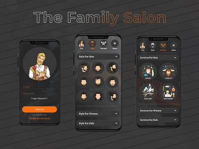 Salon App UI android app design flat design illustration ios app design latest design latest trend latest ui salon app salon app design salon ui trending design