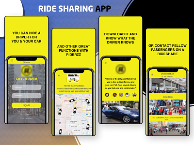 Ride Sharing App android app design app design app ui flat design illustration ios app design latest design latest trend latest ui ride app trending design