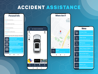 Accident assistance app app car app flat design latest trend trending ui ui design