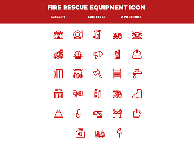 Layout Fire Rescue Icon Line Style 64px 02 design icon illustrator vector