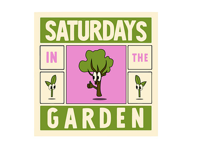 Saturdays in the Garden - Poster - BBG brand branding design illustration old cartoon poster design retro design retro poster vector