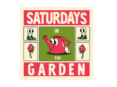 Saturdays in the Garden - Poster - BBG branding design illustration old cartoon poster design retro retro poster vector