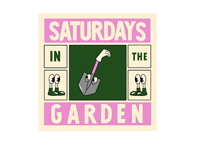 Saturdays in the Garden - Poster - BBG brand branding design illustration old cartoon poster design retro retro poster vector