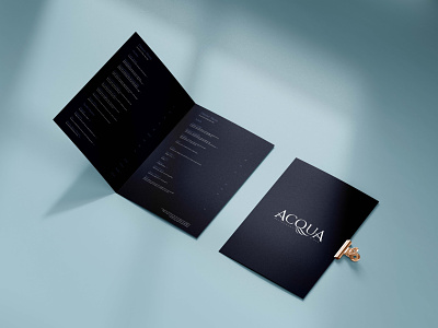 Acqua Restaurant & Bar: Menu Design booklet classy design elegant graphic design layout menu menu design mockup print print design restaurant