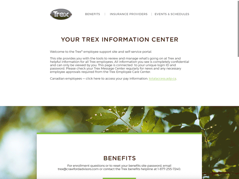 Trex HR site web design hr web