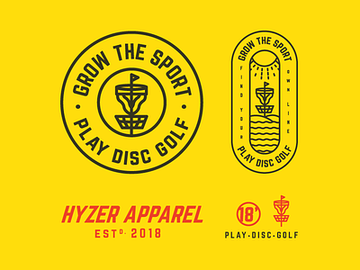 Disc Golf "Grow The Sport" Brand Badge apparel badge brand disc golf golf identity lines vector