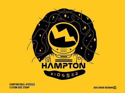 Hampton PDGA #105523 Custom Disc Stamp design disc disc design illustration illustrator nasa space spaceman stamp