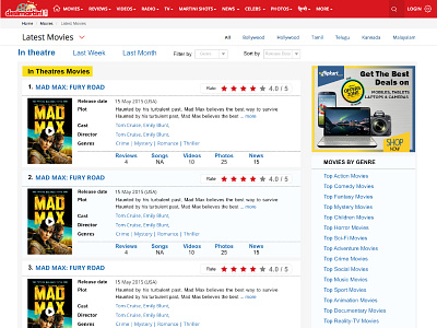 Movie List design web