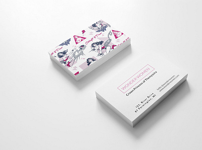 wonder women branding design illustration visitingcard