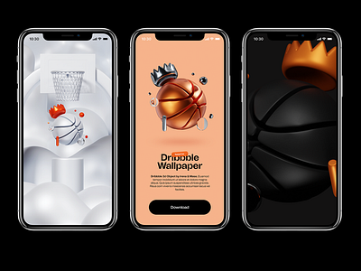 Hello Dribbble! ✨ 3d ball basketball blender debut design digital dribbble game hello dribbble play