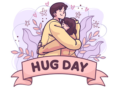 Hug Day Illustration graphic design illustration