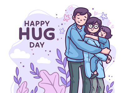 Happy Hug Day graphic design illustration