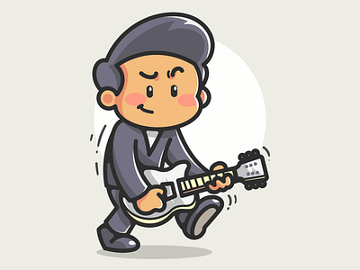 Guitarist graphic design illustration