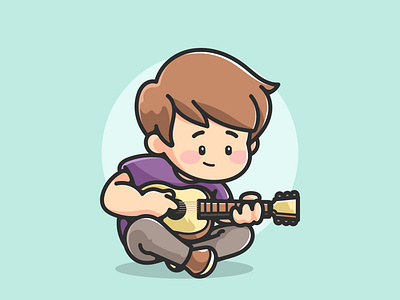 Guitarist graphic design illustration