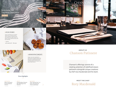 Chanson Web Design redesign restaurant ui web web design