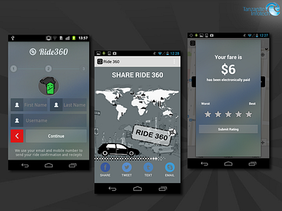 Ride360 Taxi App android application development iphone app development mobile application development