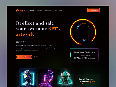 NFT Landing page Header Exploration