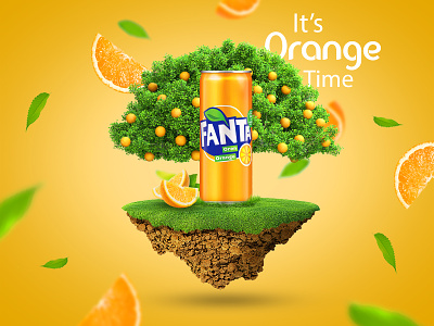 Fanta- It's Orange Time branding creative design drinks fanta key visual orange poster project ui