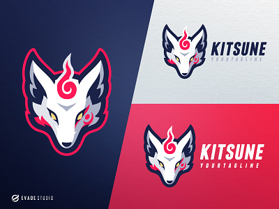 Kitsune animal design esportlogo esports illustration kitsune logo mascot mascot logo vector