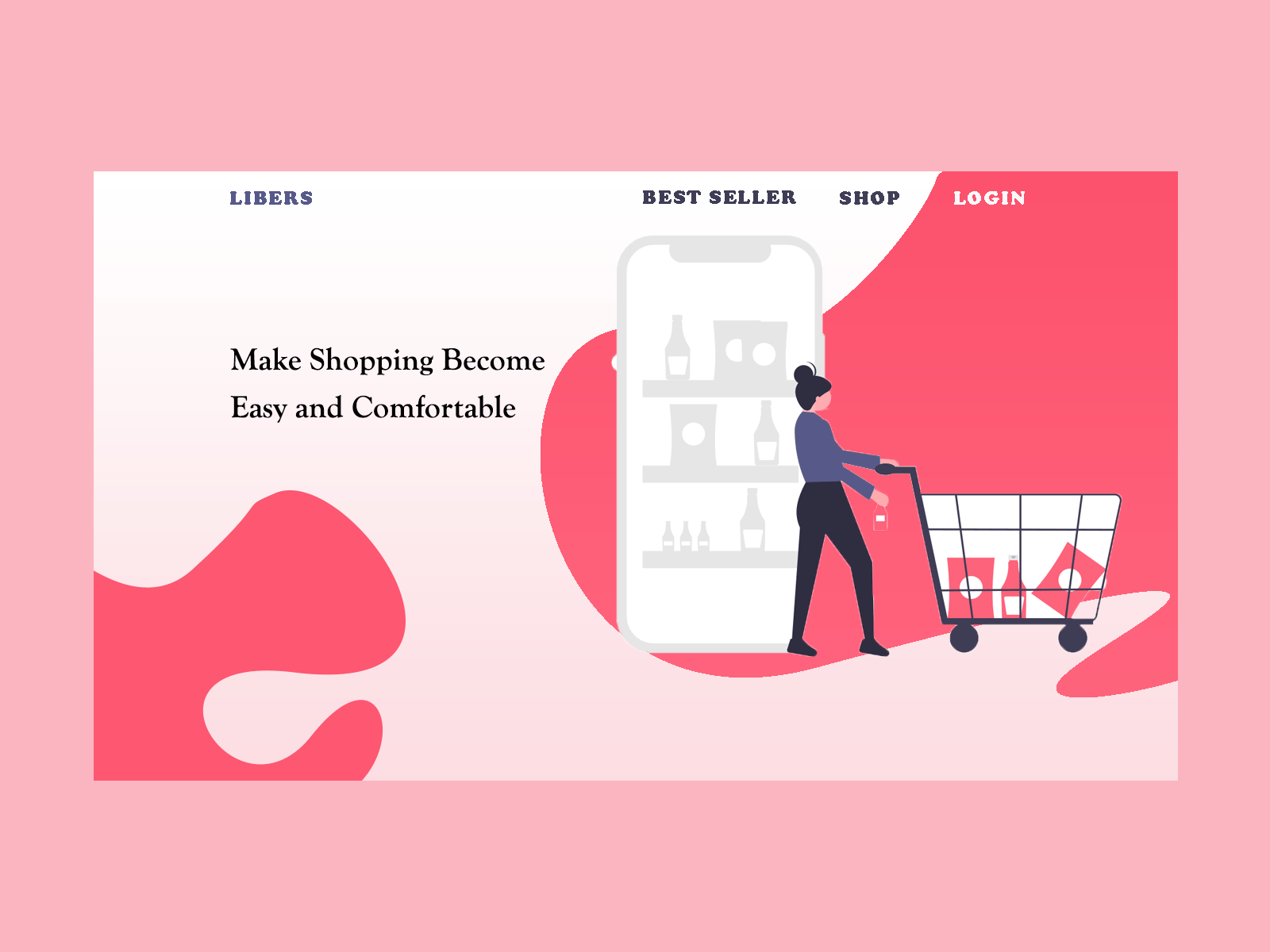shop cool design people pink red shop simple soft ui web white