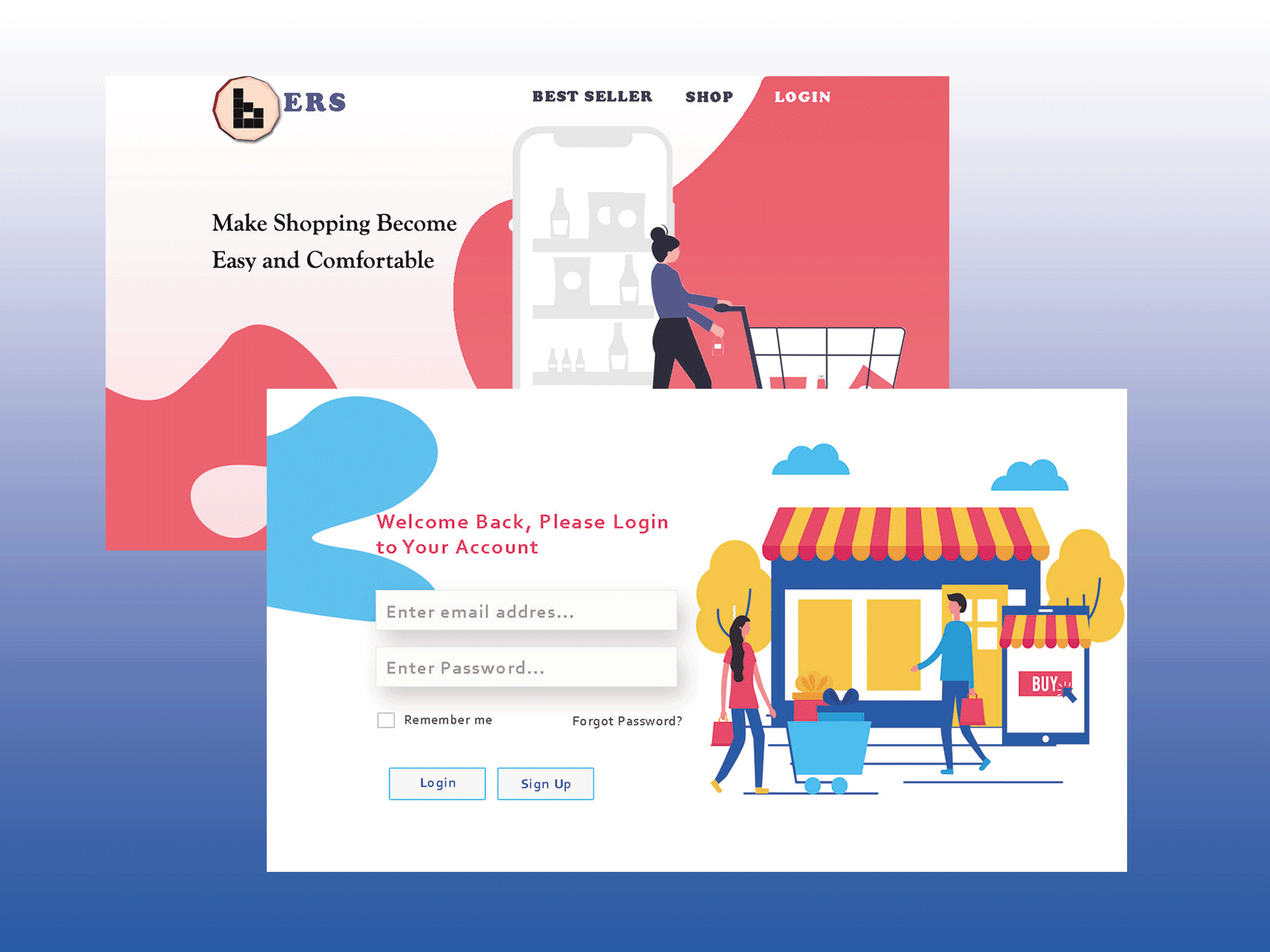 libers cool design pink red shop simple soft ui web white