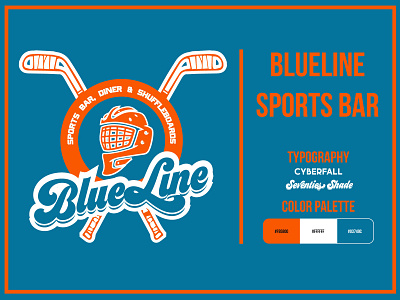 BlueLine Sport Bar adobe illustrator branding club concept creative design diner fiverr goalie graphic design hockey illustrator logo logo design norway shuffleboard sportsbar vector