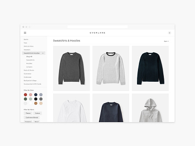Collection Page apparel e commerce filters grid navigation products