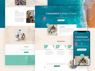 Brio - Website Design for Luxury Travel Agency design design art desktop mobile responsive responsive design responsive website design travel agency travel design travel website ui ux web webdesign website design