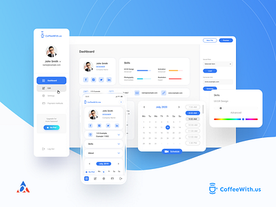 Coffe With Us - Web App Design app branding dashboard design desktop design illustration logo responsive design ui ux web webapp webdesign website design