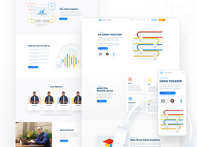 Alpha Academy - Website Design branding design desktop design illustration logo responsive design ui ux webdesign website design