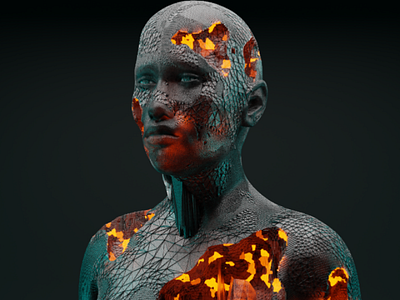 The broken 3dmodelling blender3d human portrait woman