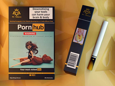 Social media cigarette packet (Pornhub) 3d blender cigarette creative graphicdesign illustration inspiring lowpoly stylized