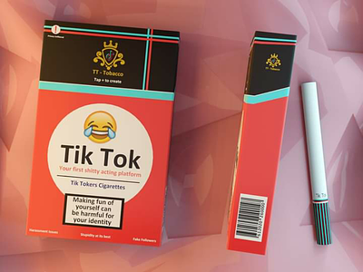 Social media cigarette packet (Tiktok) 3d blender cigarette creative graphicdesign illustration inspiring lowpoly stylized