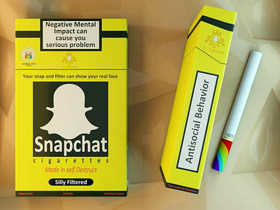 Social media cigarette packet (Snapchat) 3d blender cigarette colorful creative graphicdesign illustration inspiring lowpoly stylized vibrant