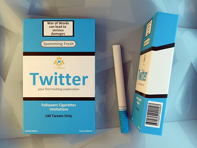 Social media cigarette packet (Twitter)