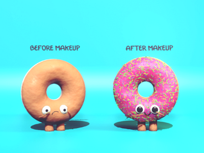 Before and after makeup 3dart 3dmodelling blender creative design eevee graphicdesign illustration inspiration