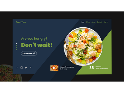 Food- Time Home page app design art design food app typography ui ux web website