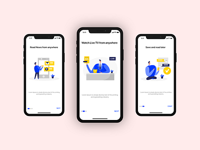Splash screens android android app design app design design illustration ios ios app design mobile app design news app news media onboarding splash screen typography ui uidesign ux uxdesign walkthrough screen