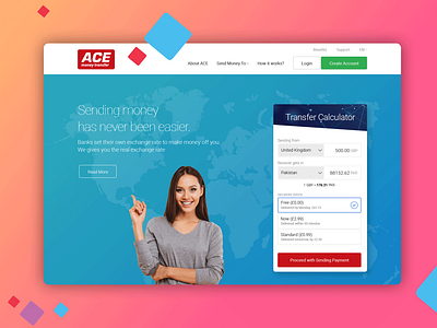 ACE Money Trasnfer branding design flat design interaction design minimal ui ux ux design ux research uxdesign