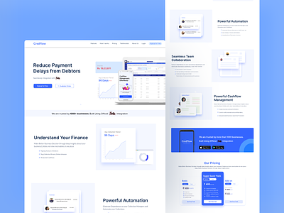 Saas Landing page banners cards features page fintech freelance hero image hero section indiana internship landing landingpage payment pricing page saas saas design ux website design