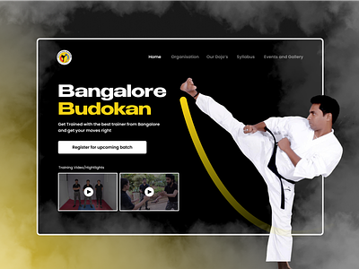 Karate Landing Page | Hero Section bangalore bengaluru branding hero section karate kung fu landingpage martial arts ui userflow ux visual design