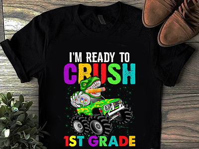 I'm Ready to Crush 1st Grade branding business logo custom logo design graphic design illustration kidsshirt lettering logo logo design mba modern logo monstartruck trker tshirt typography ui