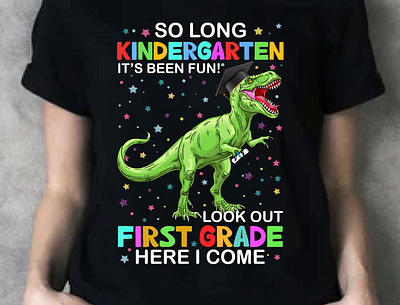 SO Long Kindergarten it's been fun! dinosaur t shirt first day of kindergarten shirt kindergarten school shirts kindergarten shirts boy kindergarten t shirt ideas t rex t shirt mens t rex t shirts typography