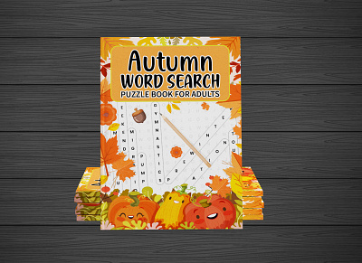 Autumn Word Search Puzzles Book 3d activity book american sign language animation autumn autumn word search puzzles book branding coloring book fall seasonal things gift for kids and adults graphic design logo motion graphics puzzle book ui word search puzzle book