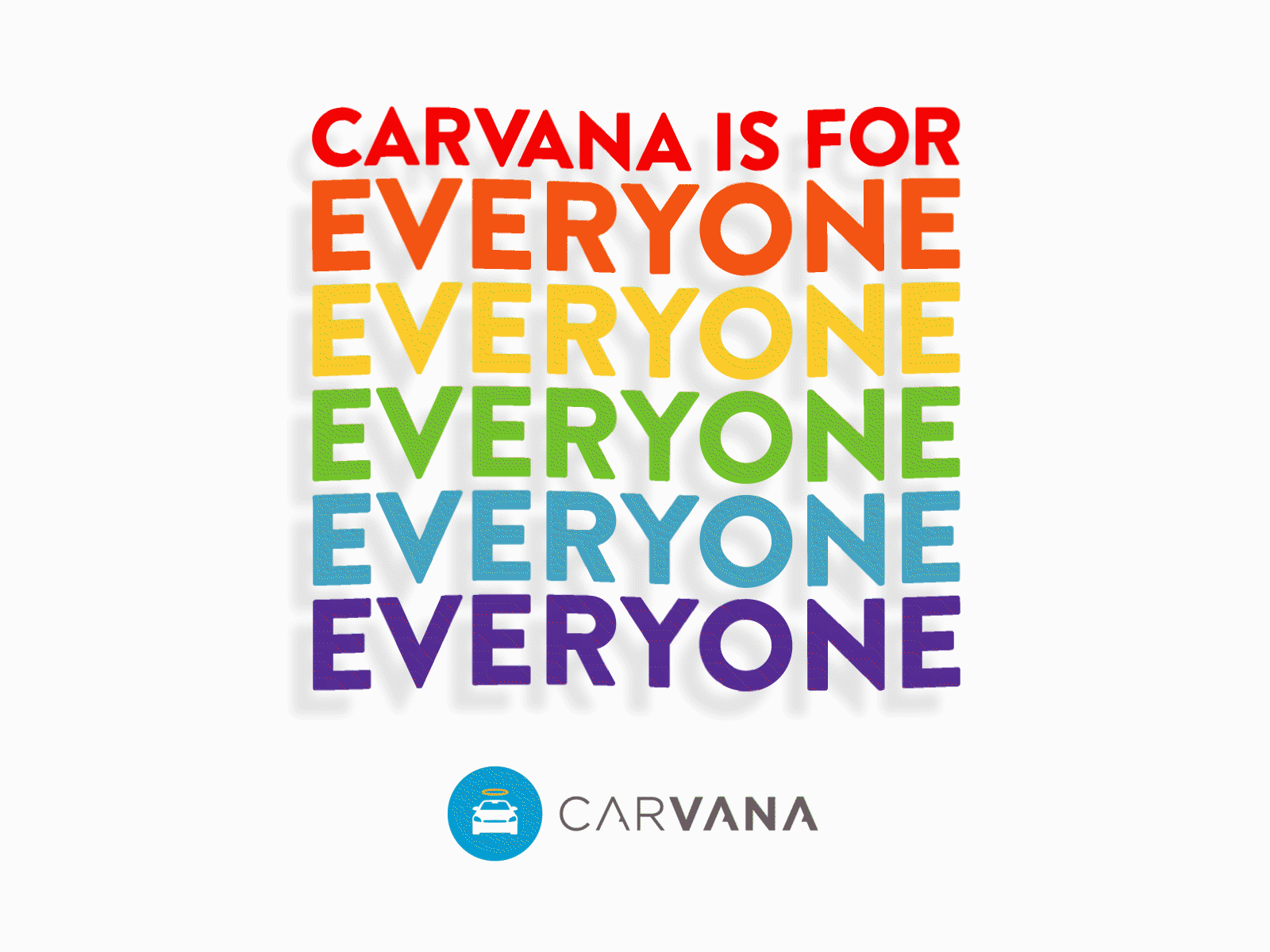 Carvana Is for Everyone branding design event parade pride pride month typography
