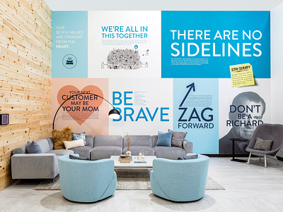Stay Scrappy- Carvana core value branding design handlettering mural typography vector