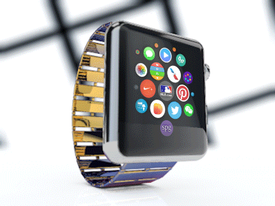 Apple watch 3d ae apple band c4d gif gold smart watch
