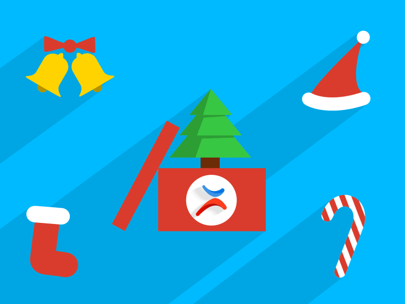 Merry Christmas! ae bell christmas gif hat snow sock star tree